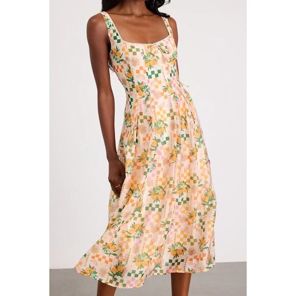 Lush Dresses & Skirts - NWOT Lush Anisa Cream Multi Print Sleeveless Midi Dress M